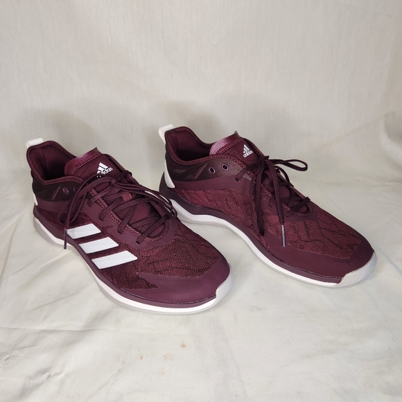 Adidas Mens Running Cross Trainers Maroon with White Accents Sz 11 1/2 NWOT - Picture 2 of 8